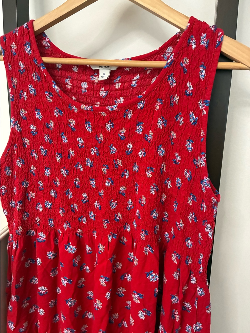 Red Sleeveless Floral Midi Dress by Croft and Barrow. Size XL. Rayon summer - Picture 3 of 11